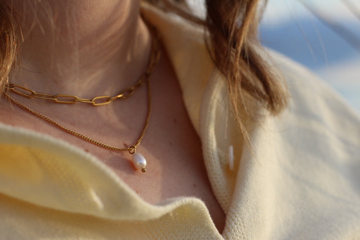 The Golden Hour Layered Pearl Choker