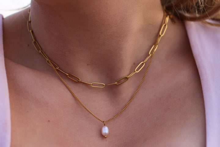 The Golden Hour Layered Pearl Choker