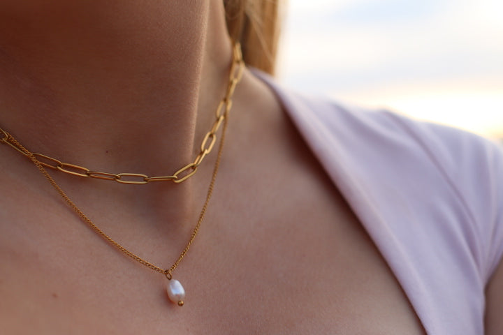 The Golden Hour Layered Pearl Choker